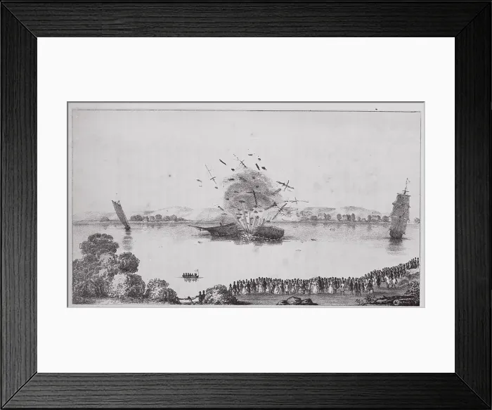 Framed Print : Torpedo Hitting Ship Framed Print : Torpedo Hitting Ship