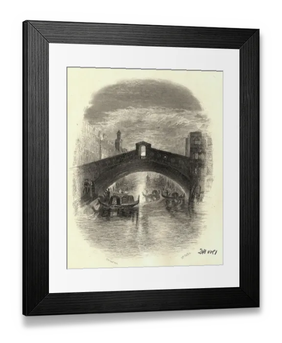 Framed Print : Sketch of Bridge of the Rialto in Venice Framed Print : Sketch of Bridge of the Rialto in Venice