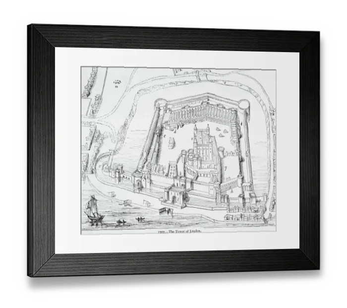 Framed Print : Map of London's Tower Areas Framed Print : Map of London's Tower Areas