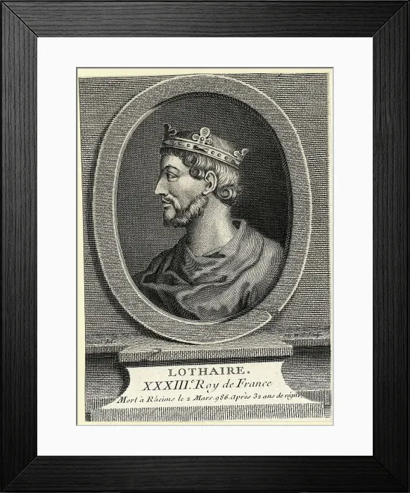 Framed Print : Profile Portrait of Lothair, King of France Framed Print : Profile Portrait of Lothair, King of France