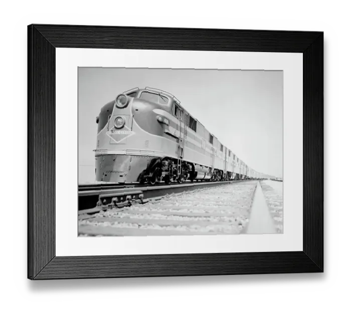 Framed Print : Streamliner Traveling Along the Illinois Central Line Framed Print : Streamliner Traveling Along the Illinois Central Line