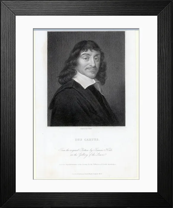 Framed Print : Engraving by William Holl the Younger After a Portrait of Rene Descartes by Frans Hals Framed Print : Engraving by William Holl the Younger After a Portrait of Rene Descartes by Frans Hals