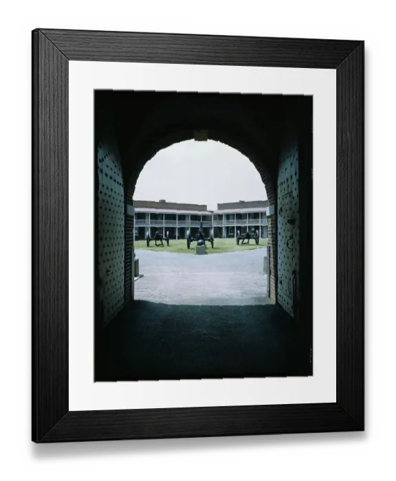 Framed Print : Open Court with Cannon in Fort Framed Print : Open Court with Cannon in Fort
