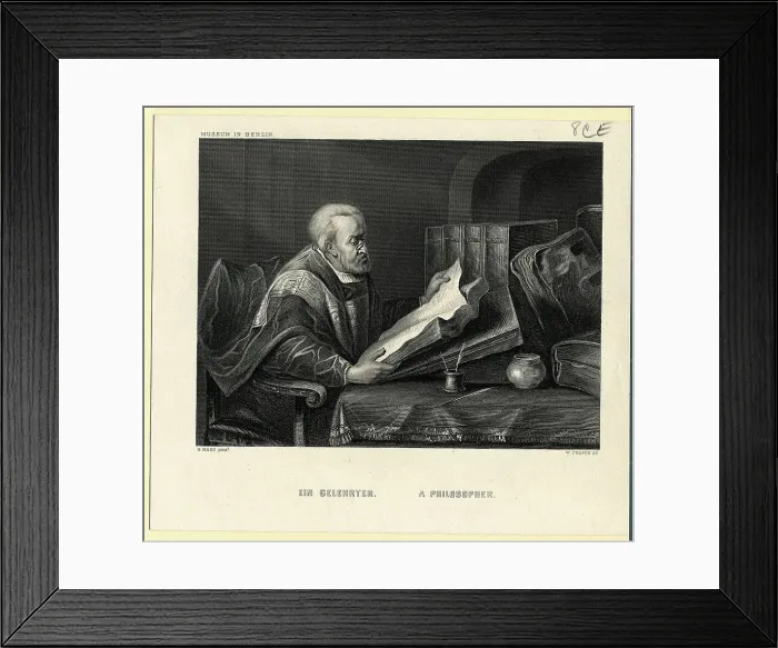 Framed Print : Philosopher Reading Book Framed Print : Philosopher Reading Book