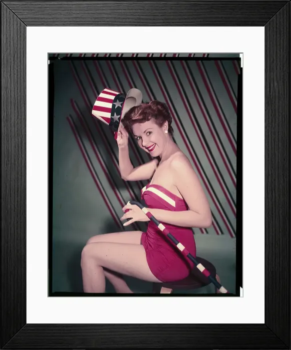 Framed Print : Mala Powers Wearing Red Fourth of July Swimsuit Framed Print : Mala Powers Wearing Red Fourth of July Swimsuit