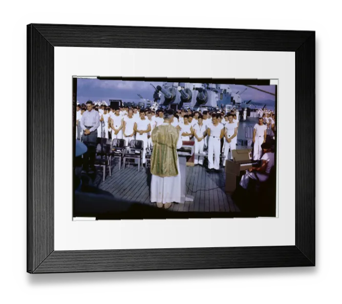 Framed Print : Relligious Service Aboard Battleship Framed Print : Relligious Service Aboard Battleship