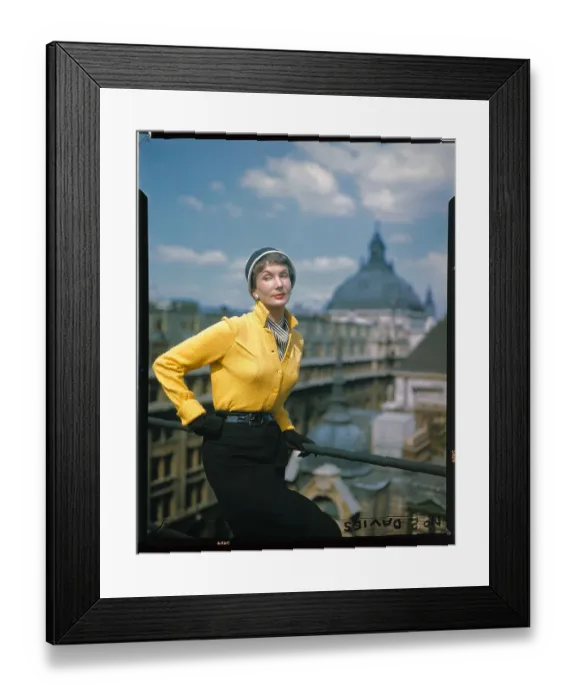 Framed Print : Model Wearing Yellow Sweater Framed Print : Model Wearing Yellow Sweater