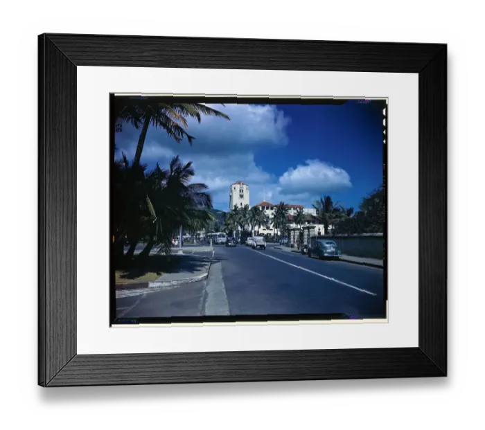 Framed Print : Picturesque View of Honolulu Street Framed Print : Picturesque View of Honolulu Street