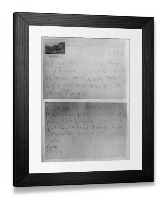 Framed Print : Letters Written by Gloria Laura Vanderbilt Framed Print : Letters Written by Gloria Laura Vanderbilt