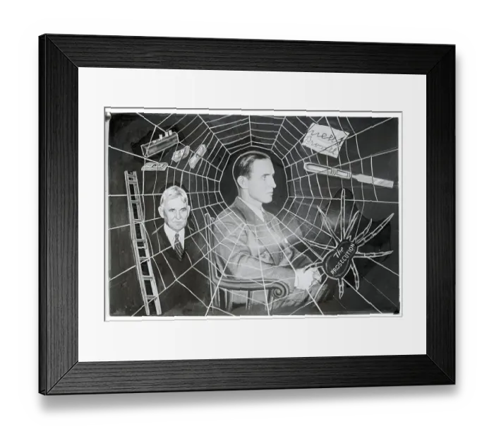 Framed Print : Webbed Depiction of Bruno Hauptmann Situation Framed Print : Webbed Depiction of Bruno Hauptmann Situation