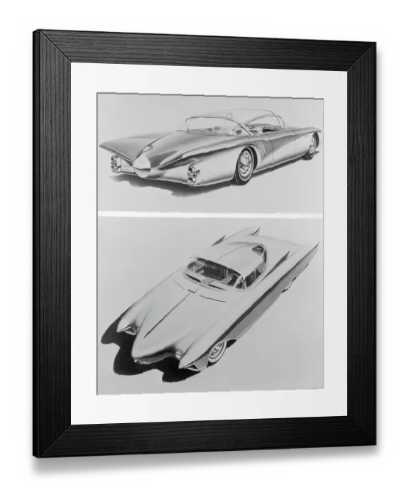 Framed Print : Artists Drawings of Car Concepts Framed Print : Artists Drawings of Car Concepts