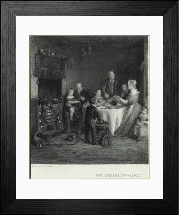 Framed Print : Engraving- The Breakfast Table Framed Print : Engraving- The Breakfast Table