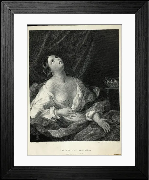 Framed Print : Engraving Of The Death Of Cleopatra Framed Print : Engraving Of The Death Of Cleopatra