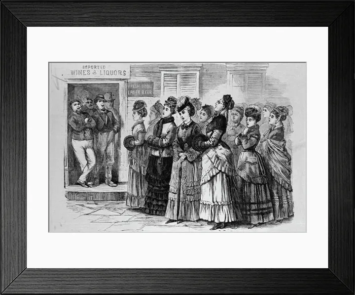 Framed Print : Women Chanting for Temperence Movement