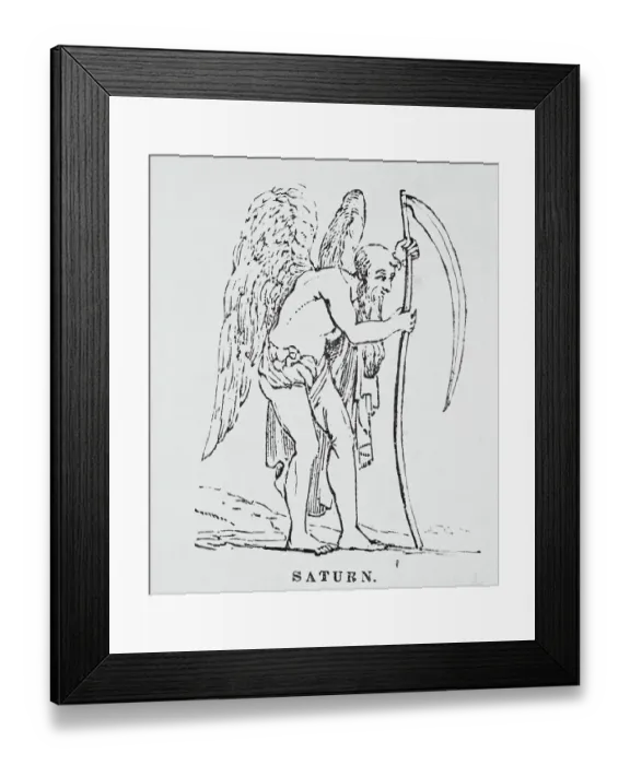 Framed Print : Saturn Holding Scythe