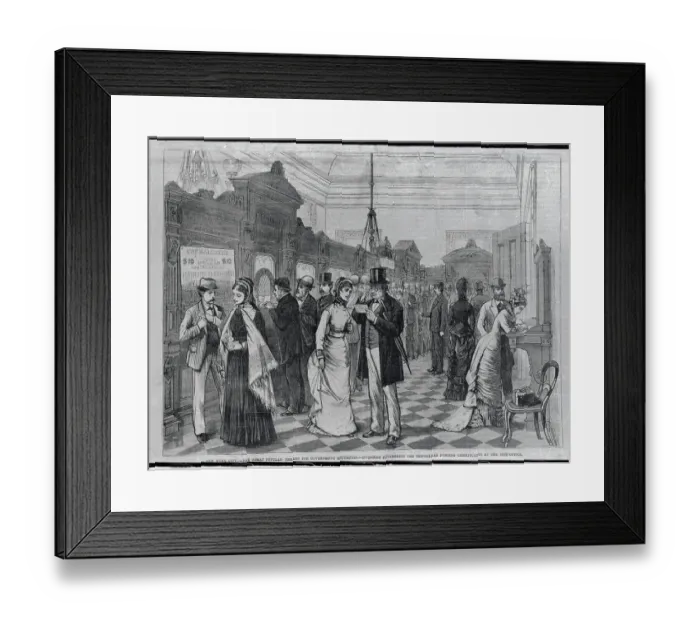 Framed Print : Citizens Standing at Bank for Transactions Framed Print : Citizens Standing at Bank for Transactions