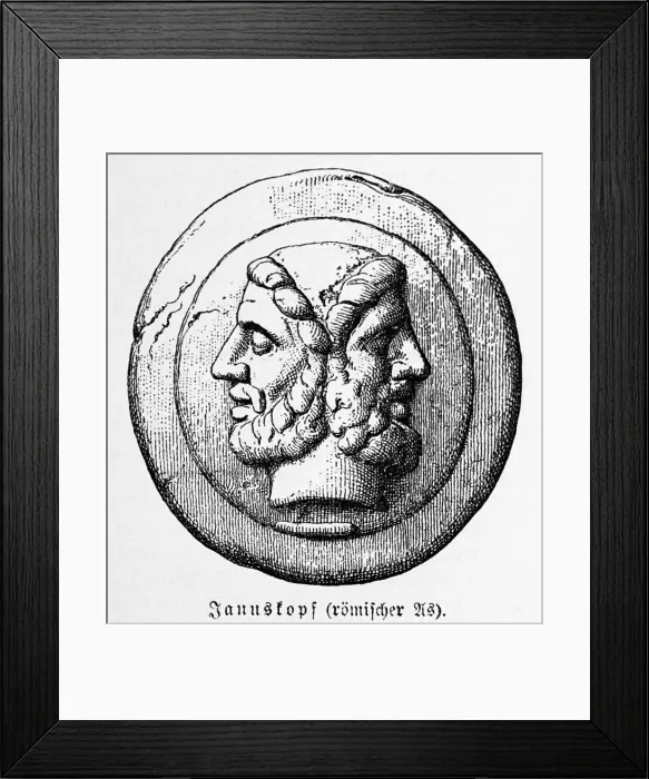 Framed Print : Engraving of Janus, Roman God of Doorways Framed Print : Engraving of Janus, Roman God of Doorways