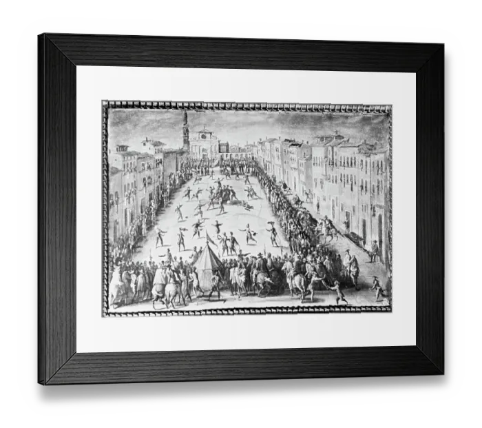 Framed Print : Medieval Football Game Framed Print : Medieval Football Game