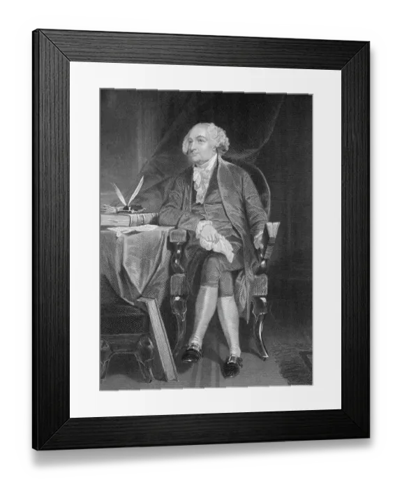 Framed Print : Portrait of John Adams at Desk Framed Print : Portrait of John Adams at Desk
