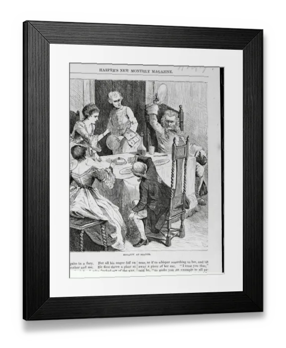 Framed Print : King of Prussia Throwing Plate at Son
