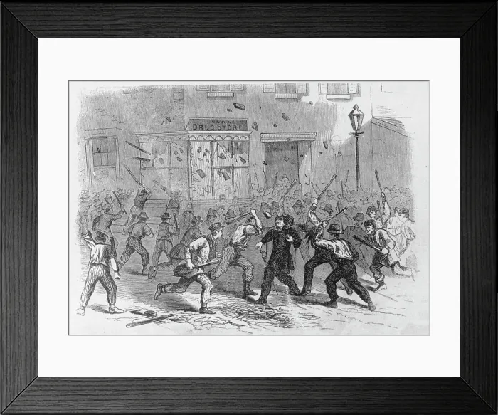 Framed Print : 19th-Century Woodcut of the Murder of Colonel H.F. O'Brien Framed Print : 19th-Century Woodcut of the Murder of Colonel H.F. O'Brien