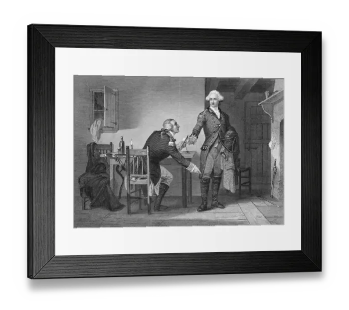 Framed Print : Benedict Arnold Handing Andre Papers Framed Print : Benedict Arnold Handing Andre Papers