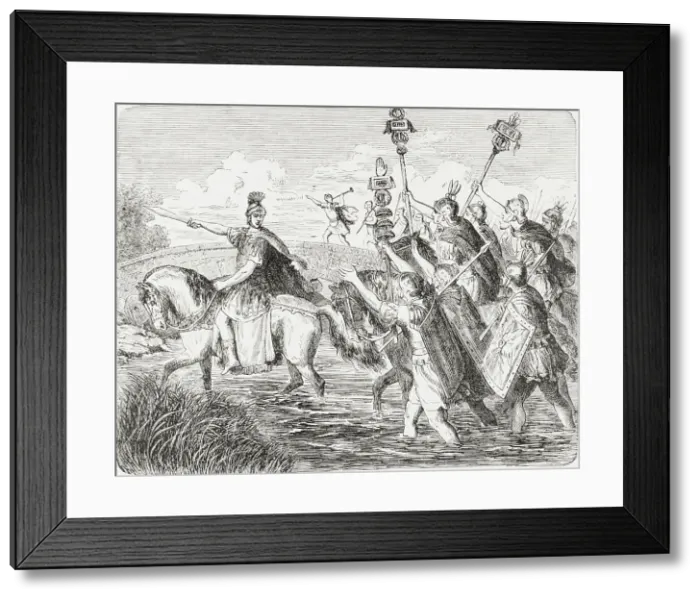 Framed Print : Julius Caesar Crossing Rubicon Framed Print : Julius Caesar Crossing Rubicon