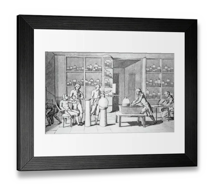 Framed Print : Antoine-Laurent Lavosier in His Laboratory Framed Print : Antoine-Laurent Lavosier in His Laboratory