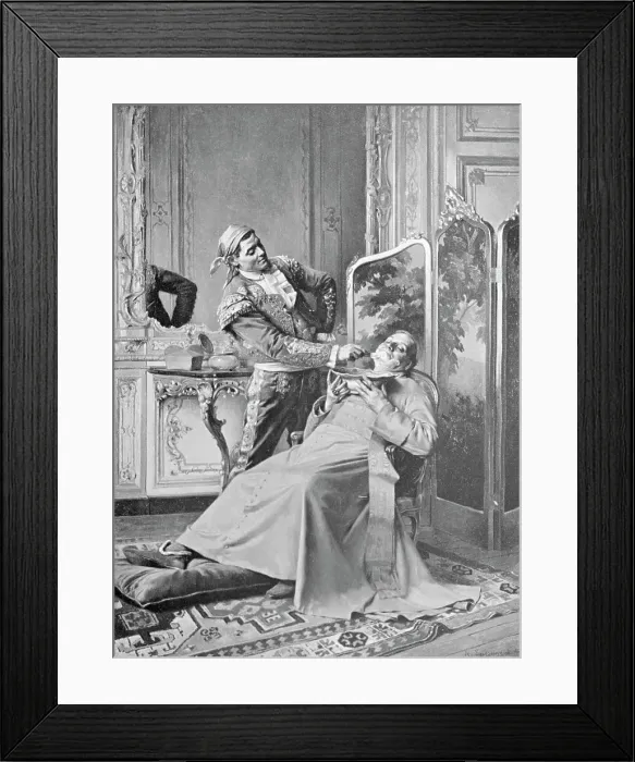 Framed Print : Barber Shaving Figaro