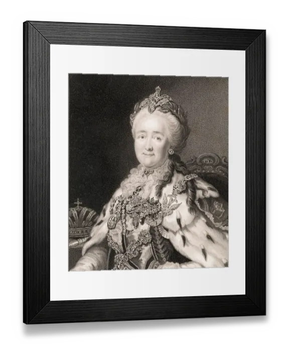 Framed Print : Catherine II Engraving by Richard Woodman Framed Print : Catherine II Engraving by Richard Woodman