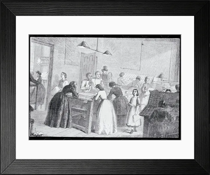 Framed Print : Women Working in Print Factory Framed Print : Women Working in Print Factory