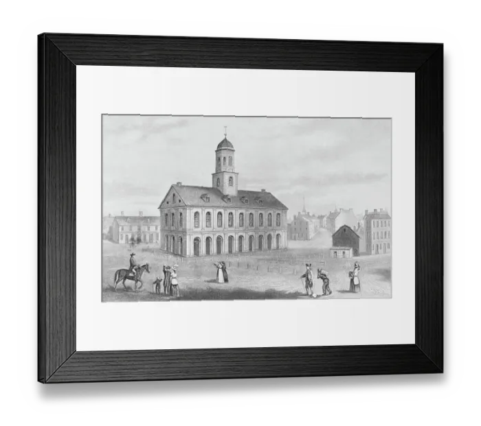 Framed Print : Townspeople Surrounding Outside Faneuil Hall Framed Print : Townspeople Surrounding Outside Faneuil Hall