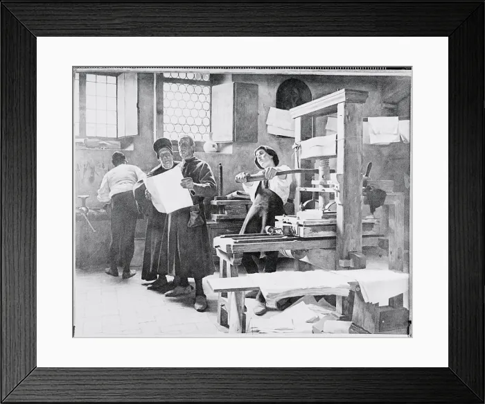 Framed Print : Men Inspecting Proofs Framed Print : Men Inspecting Proofs