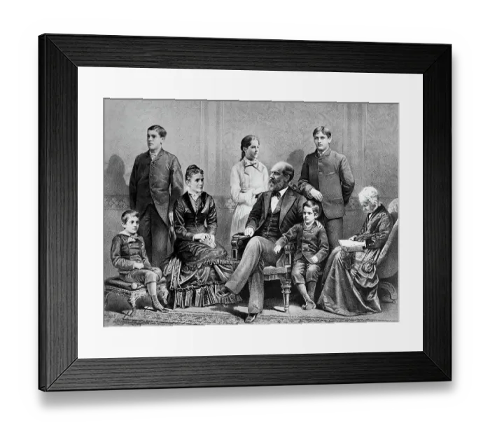 Framed Print : President Garfield Family Portrait / Litho Framed Print : President Garfield Family Portrait / Litho