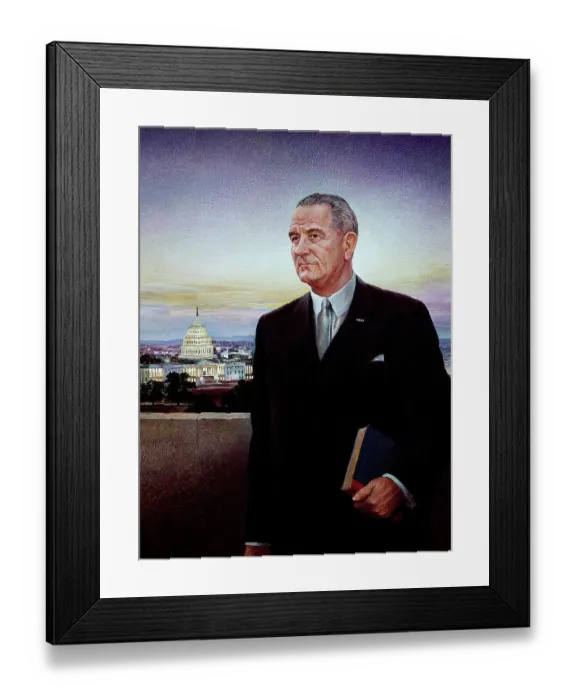 Framed Print : Painted Portrait Of Lyndon B. Johnson Framed Print : Painted Portrait Of Lyndon B. Johnson