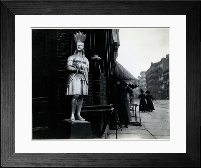 Framed Print : Wooden Native American Store Statue Framed Print : Wooden Native American Store Statue