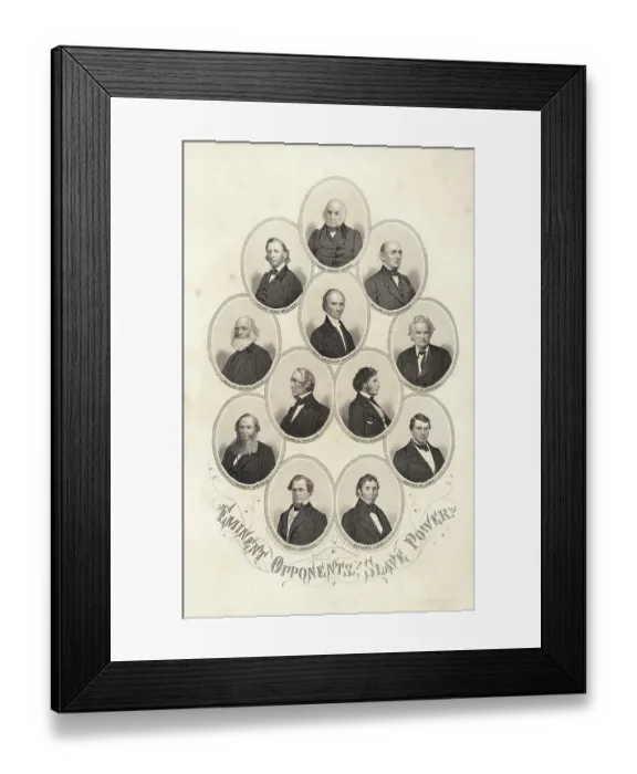 Framed Print : Oval Portraits Of Slavery Opponents Framed Print : Oval Portraits Of Slavery Opponents