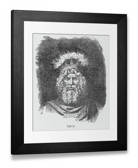 Framed Print : Full Face Portrait / Thor / Norse God Framed Print : Full Face Portrait / Thor / Norse God