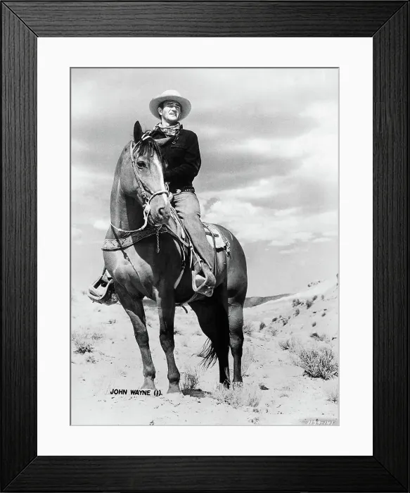 Framed Print : John Wayne on Horseback