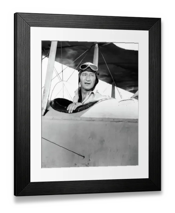 Framed Print : John Wayne In Airplane Cockpit / Movie