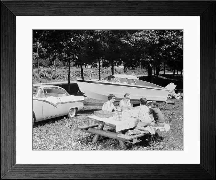 Framed Print : Family Having a Picnic