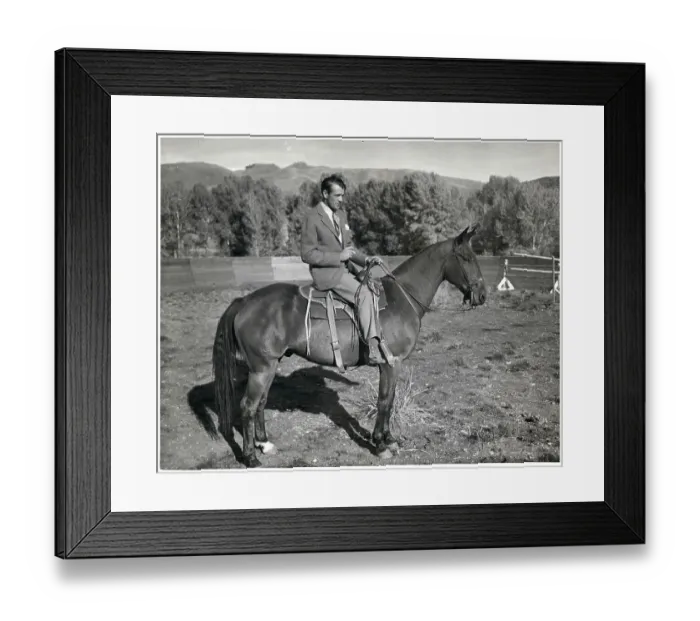 Framed Print : Gary Cooper On Horse W / Movie Saddle Framed Print : Gary Cooper On Horse W / Movie Saddle