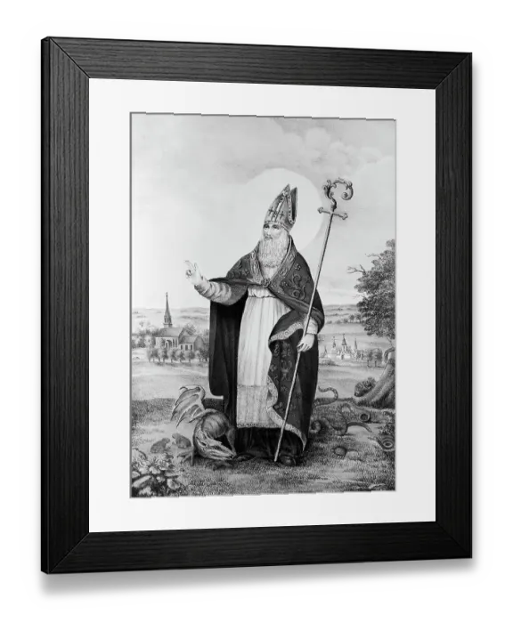 Framed Print : Full Length Illus. Of St. Patrick Framed Print : Full Length Illus. Of St. Patrick