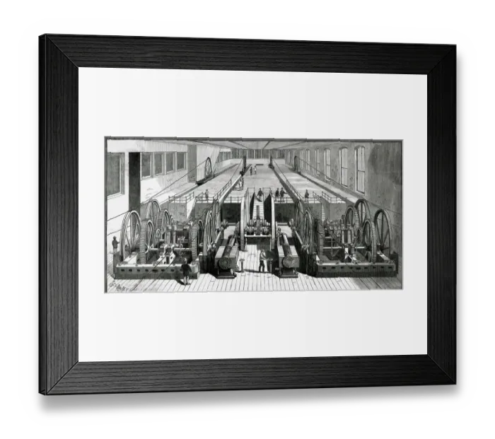 Framed Print : Engraving Of Works Of Cable Railway Framed Print : Engraving Of Works Of Cable Railway