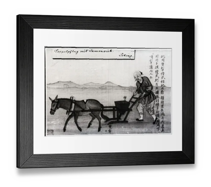 Framed Print : Chinese Plow With Seed Distributor Framed Print : Chinese Plow With Seed Distributor
