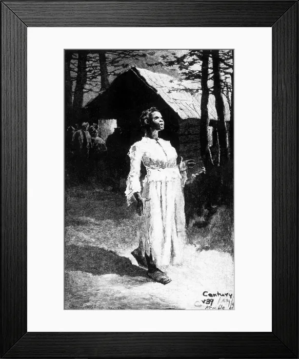 Framed Print : Engraving Of African Am Woman Singing