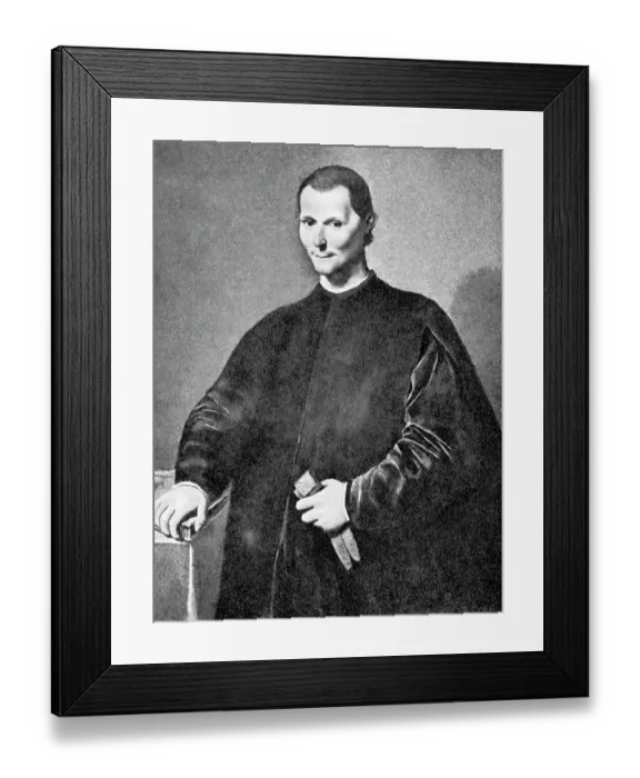 Framed Print : Portrait of Niccolo Machiavelli after a Painting by Santi di Tito