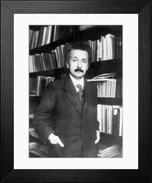 Framed Print : Albert Einstein In His Library Framed Print : Albert Einstein In His Library