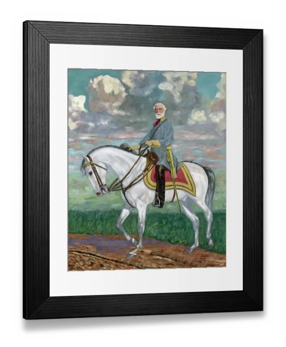 Framed Print : Robert E. Lee Astride Horse -- Painting Framed Print : Robert E. Lee Astride Horse -- Painting