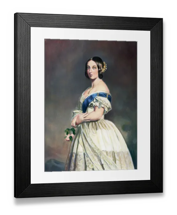 Framed Print : Young Queen Victoria W / Rose In Hand Framed Print : Young Queen Victoria W / Rose In Hand